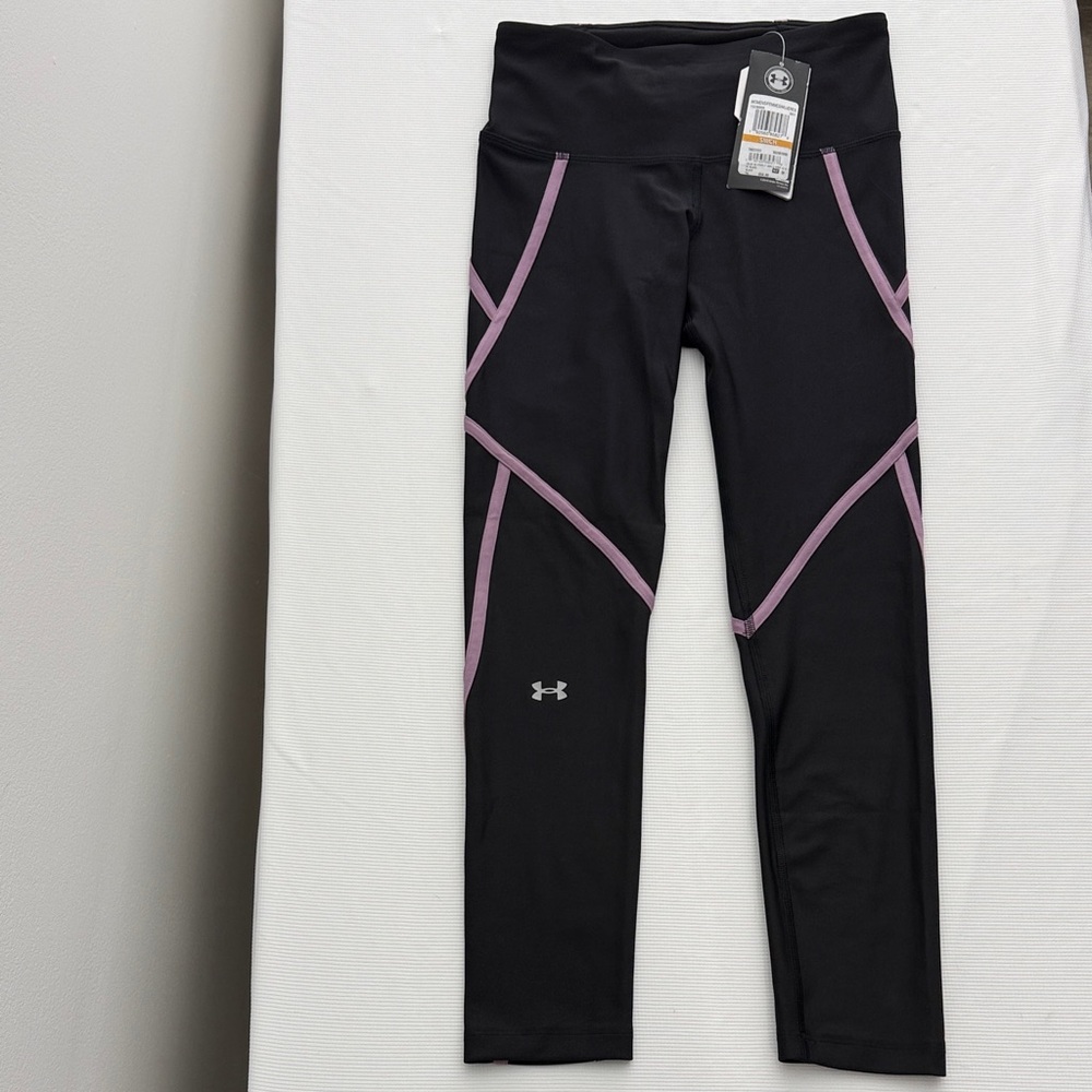 Under Armour S Compression Leggings High Rise Ankle Crop Charcoal Pink Workout